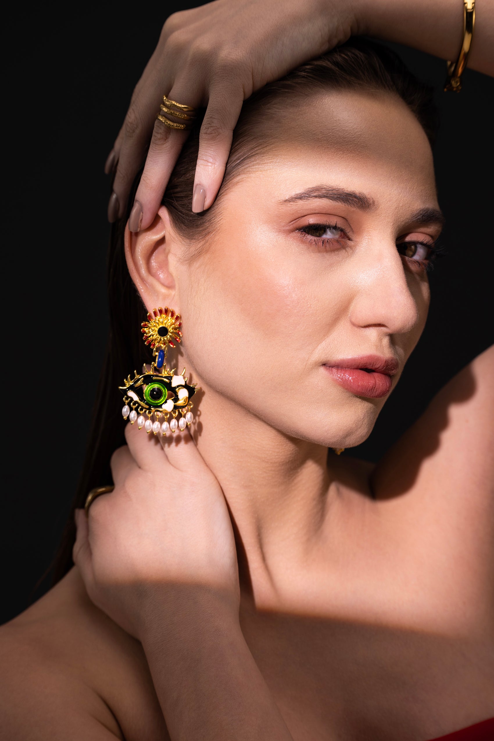 The Celestial Eye Earrings – High-Gloss Luxe Finish