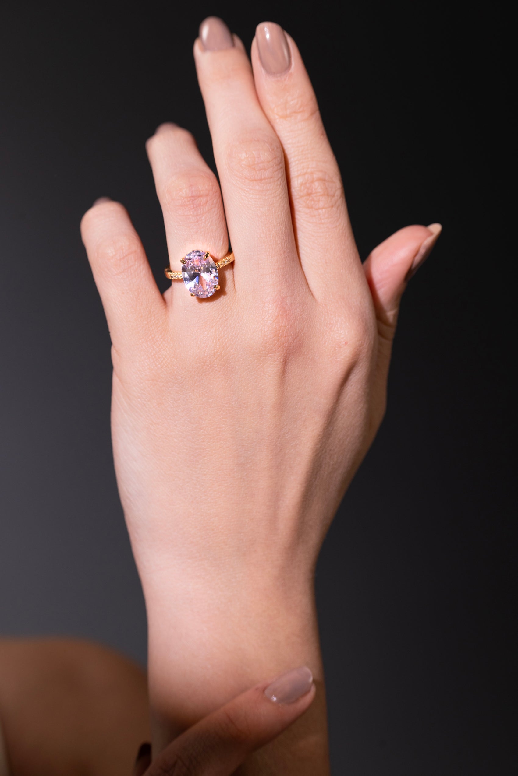 The Starlit Solitaire Ring – Luxe-Grade Gold Plating