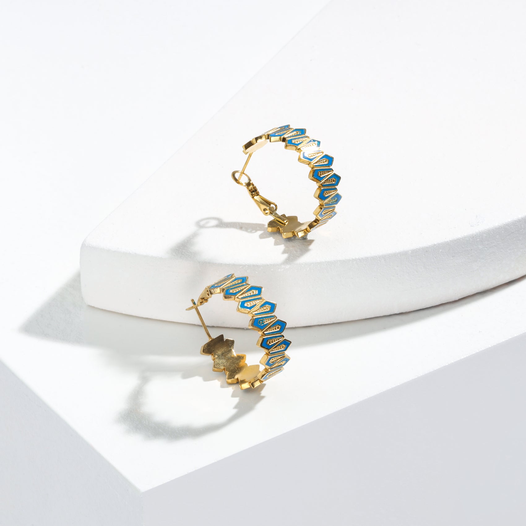 The Moroccan Mosaic Hoops – Hypoallergenic & Elegant