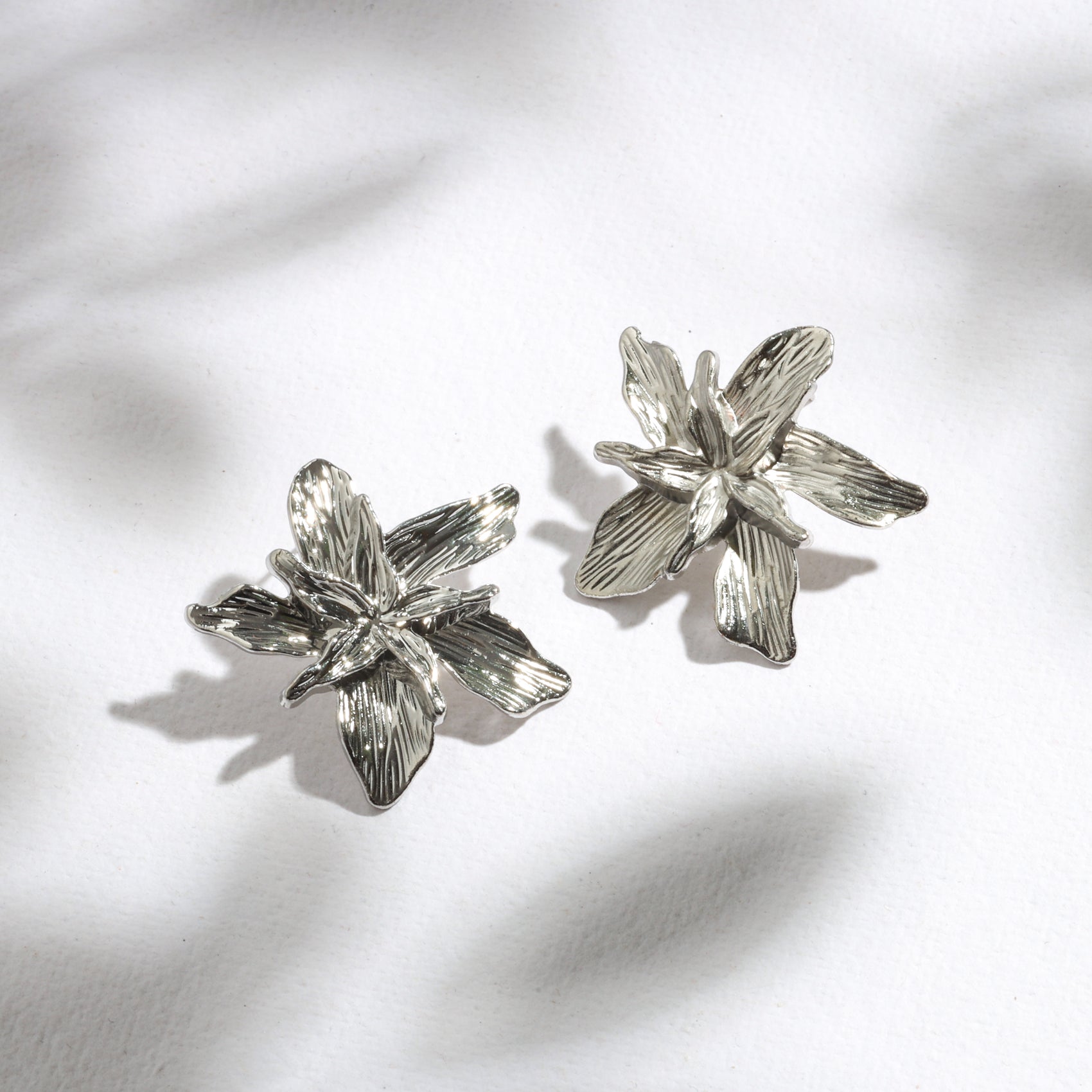 The Silver Bloom Studs – Luxe-Grade Gold Plating