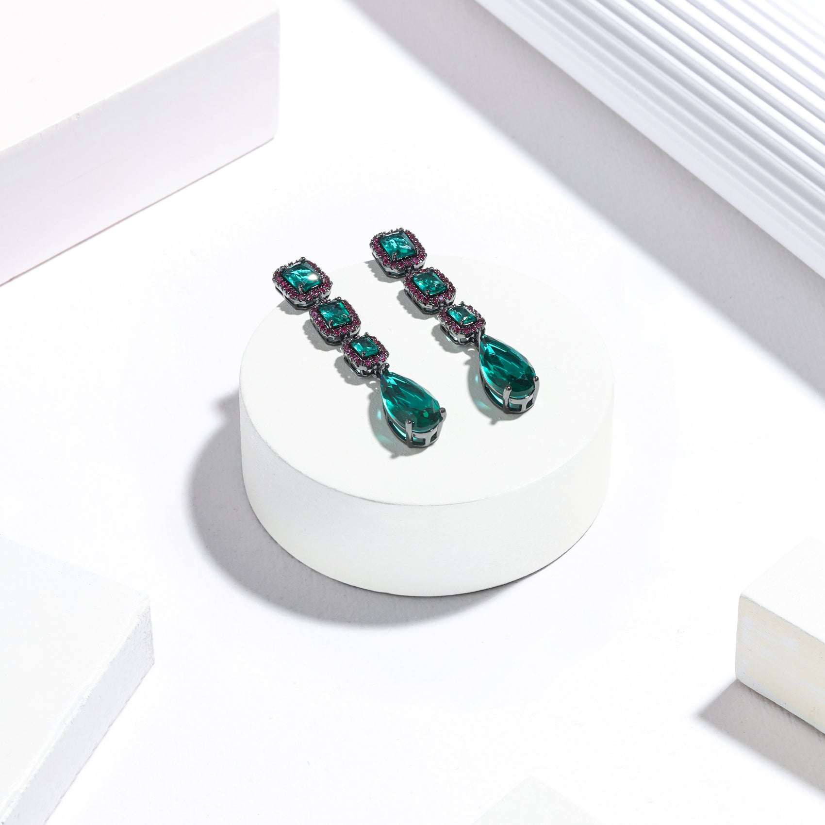 The Emerald Cascade Earrings – Luxury Plating, Built to Last