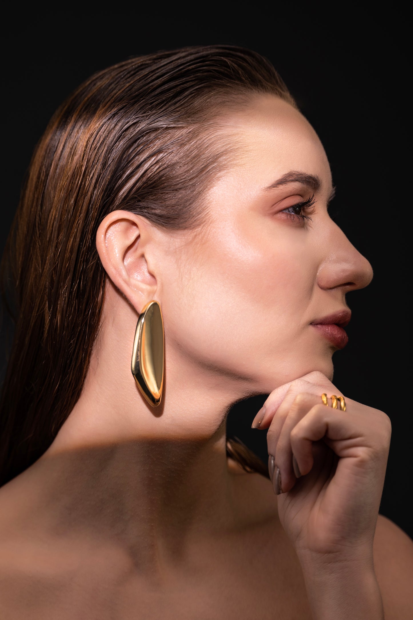 Gilded Serenade Earrings – High-Gloss Luxe Finish