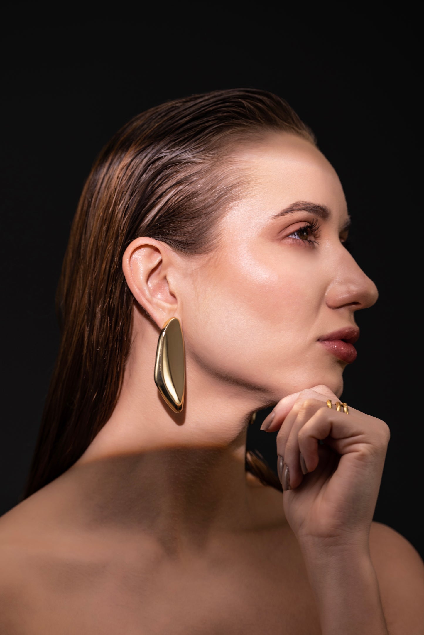 Gilded Serenade Earrings – High-Gloss Luxe Finish