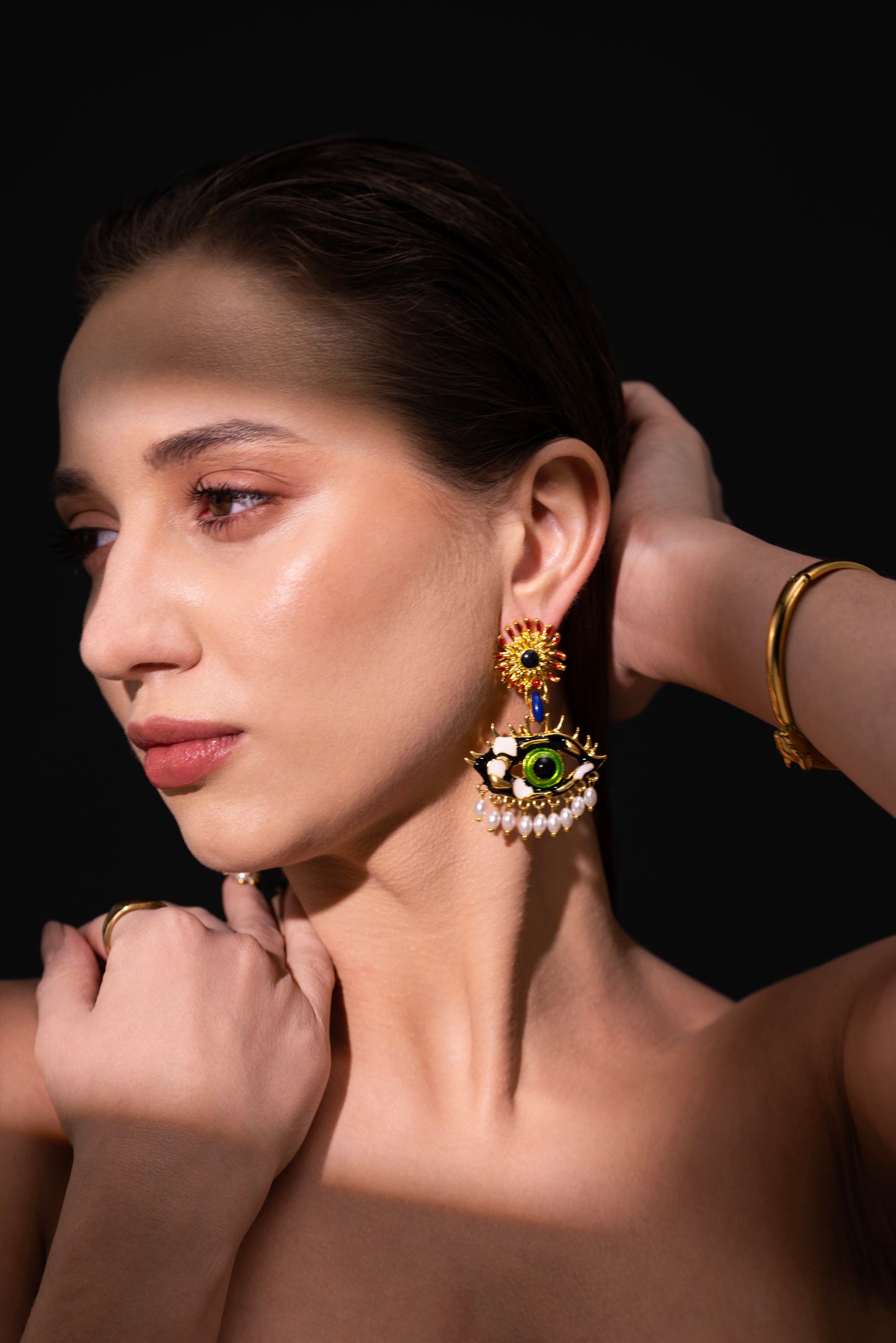 The Celestial Eye Earrings – High-Gloss Luxe Finish