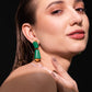 The Emerald Prism Earrings – 18K Gold-Plated Shine