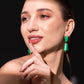 The Emerald Prism Earrings – 18K Gold-Plated Shine