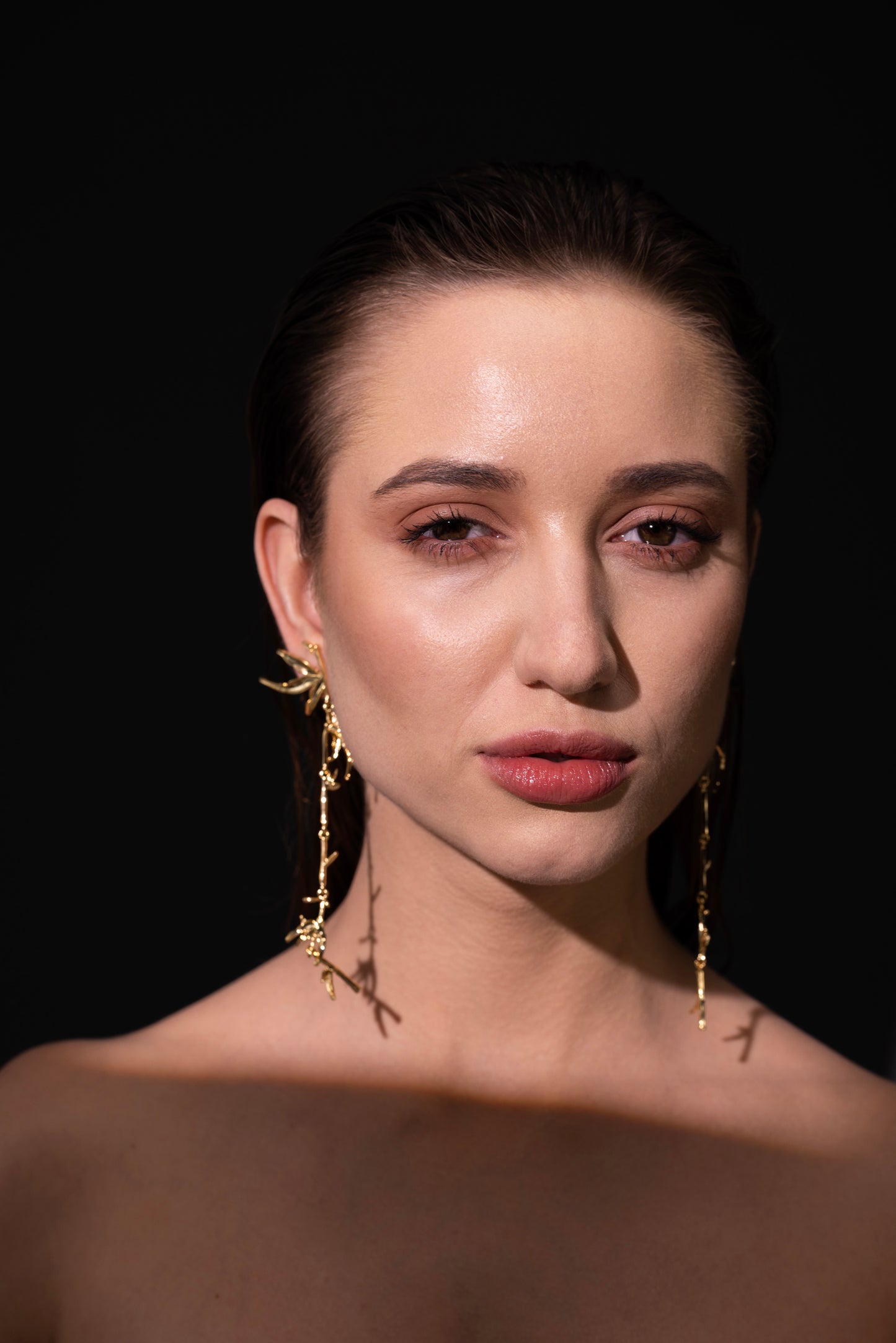 Golden Bamboo Cascade Earrings – Premium Tarnish-Free Finish