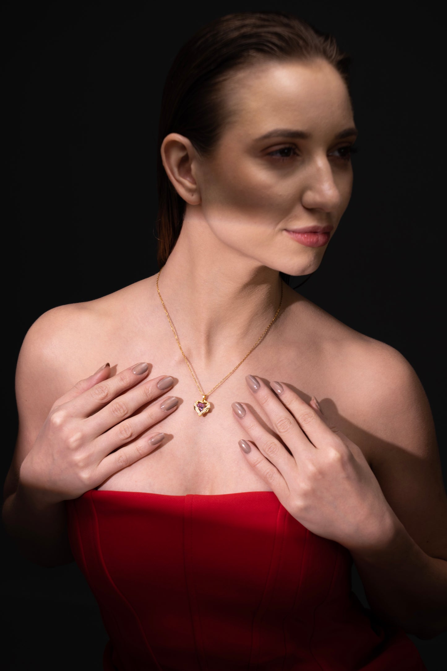 Amora Heart Gemstone Necklace – Everyday Glam, Lasting Shine