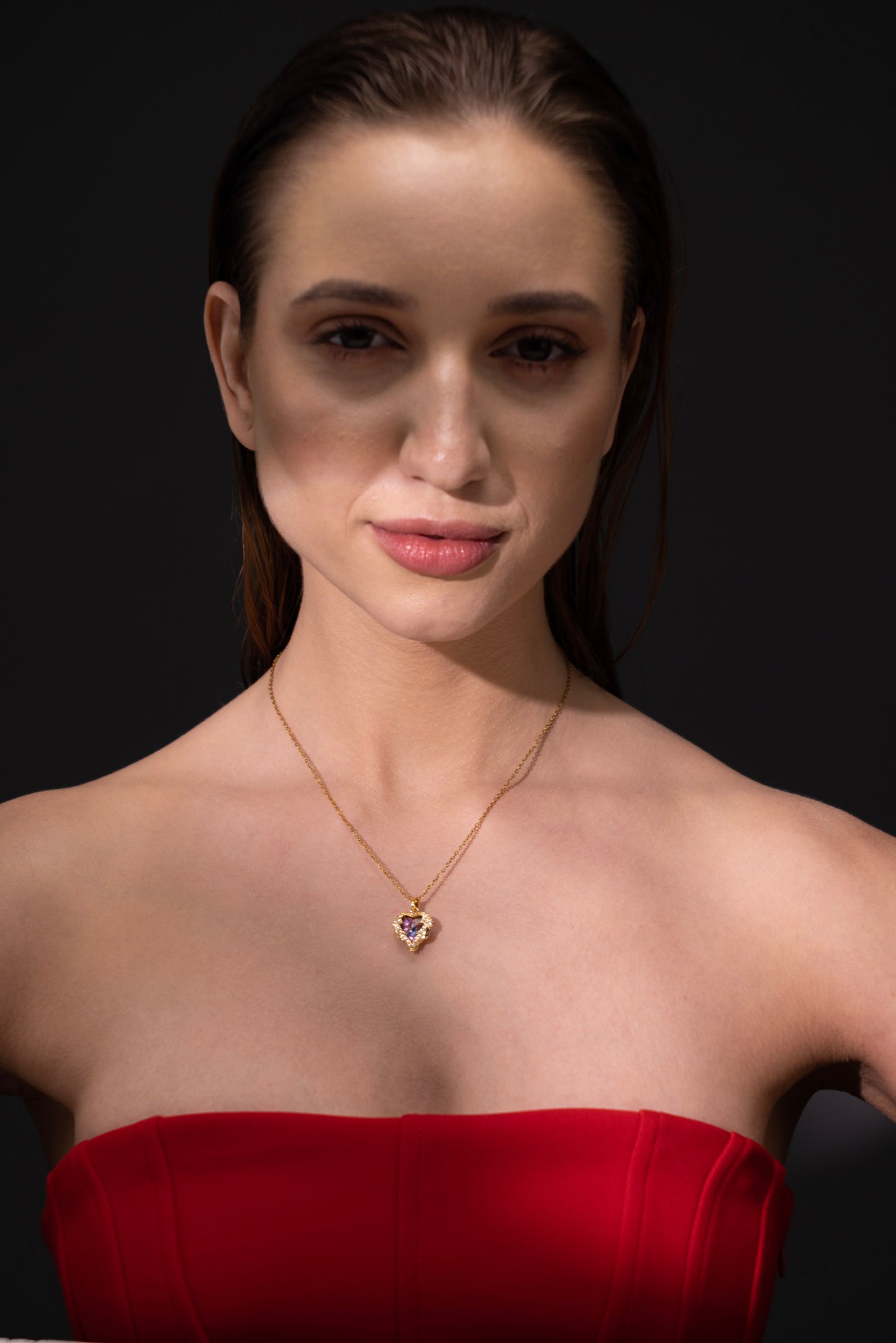 Amora Heart Gemstone Necklace – Everyday Glam, Lasting Shine