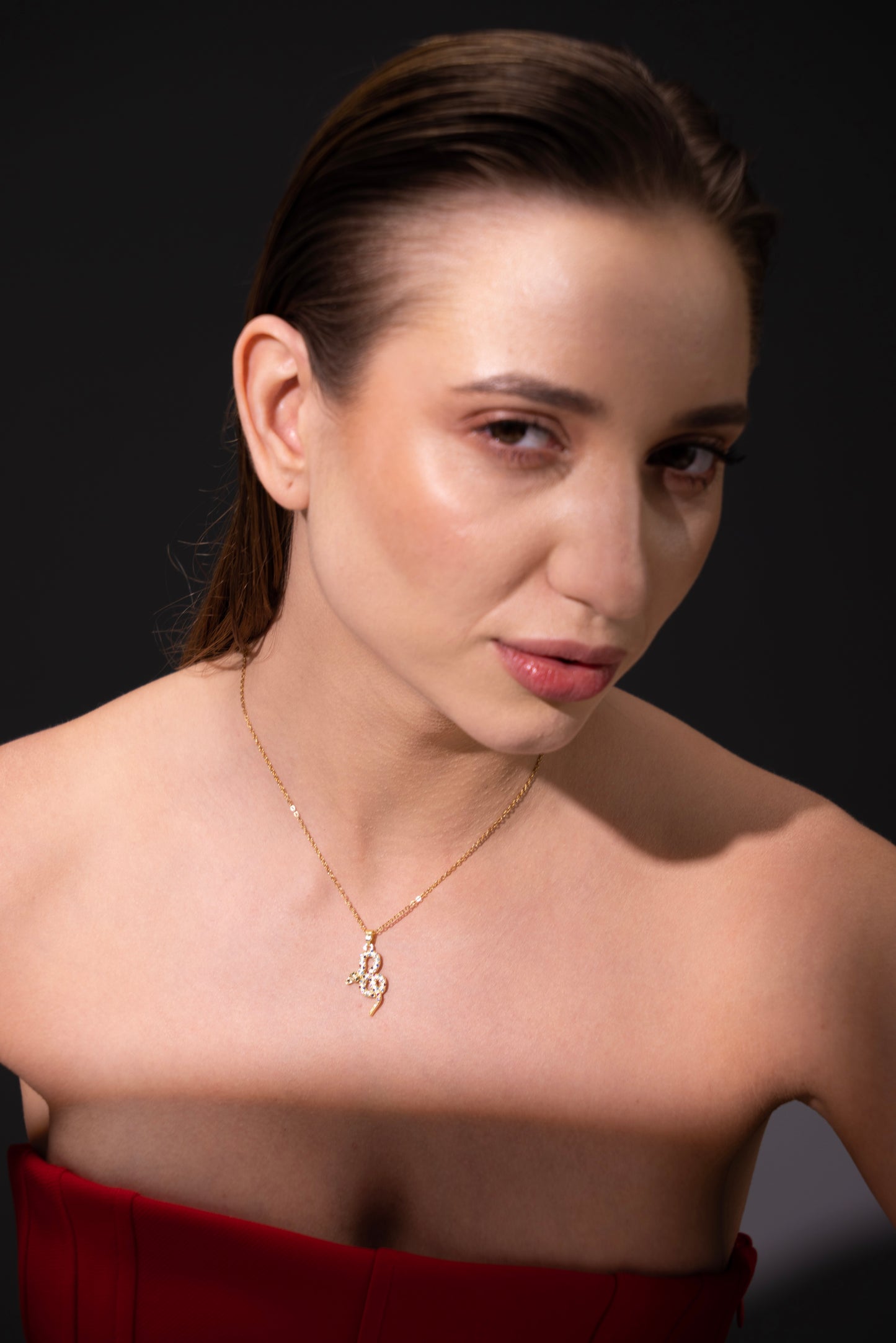 The Jewel Serpent Pendant Necklace – 18K Gold-Plated Shine