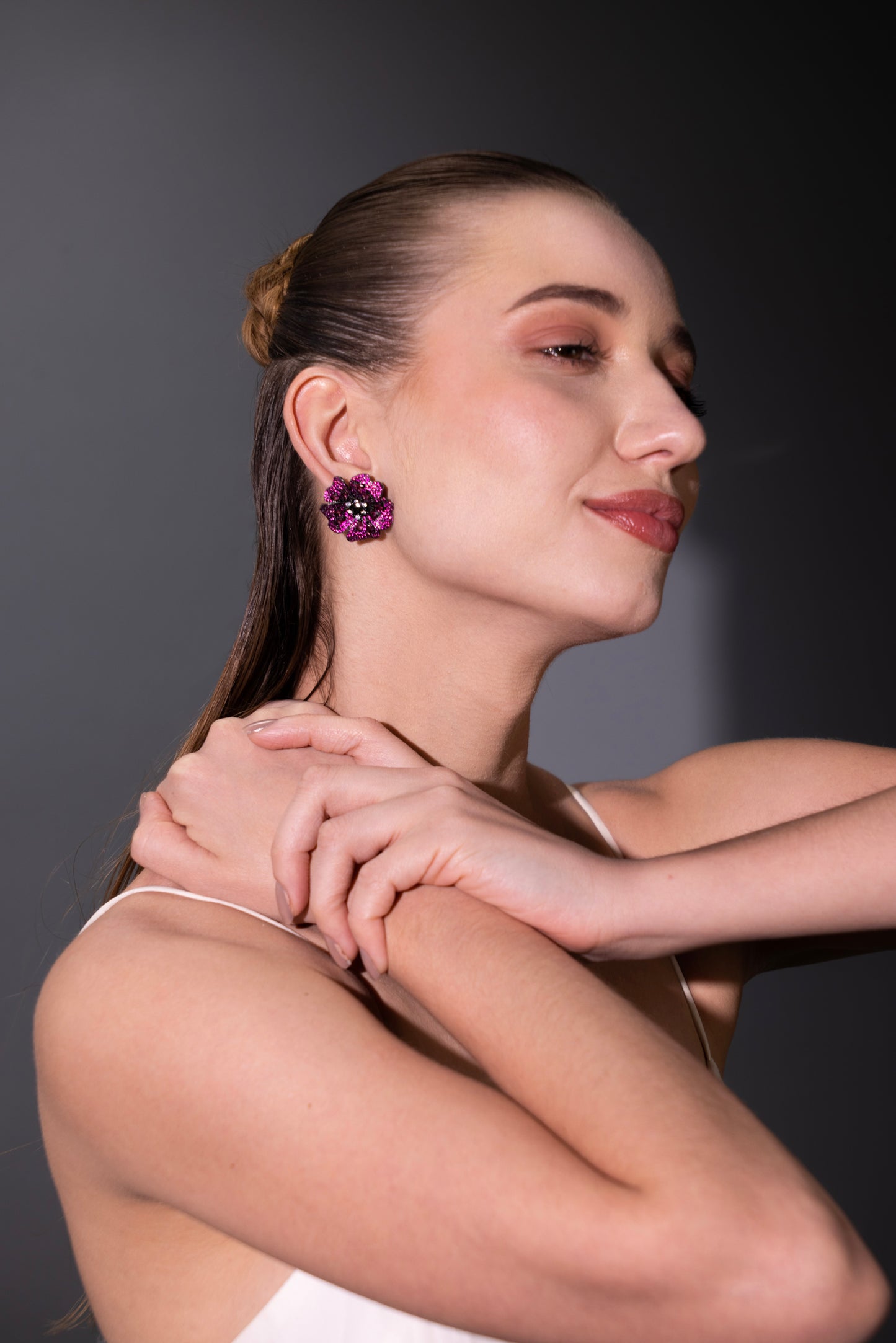 The Imperial Noir Bloom Earrings – Premium Tarnish-Free Finish