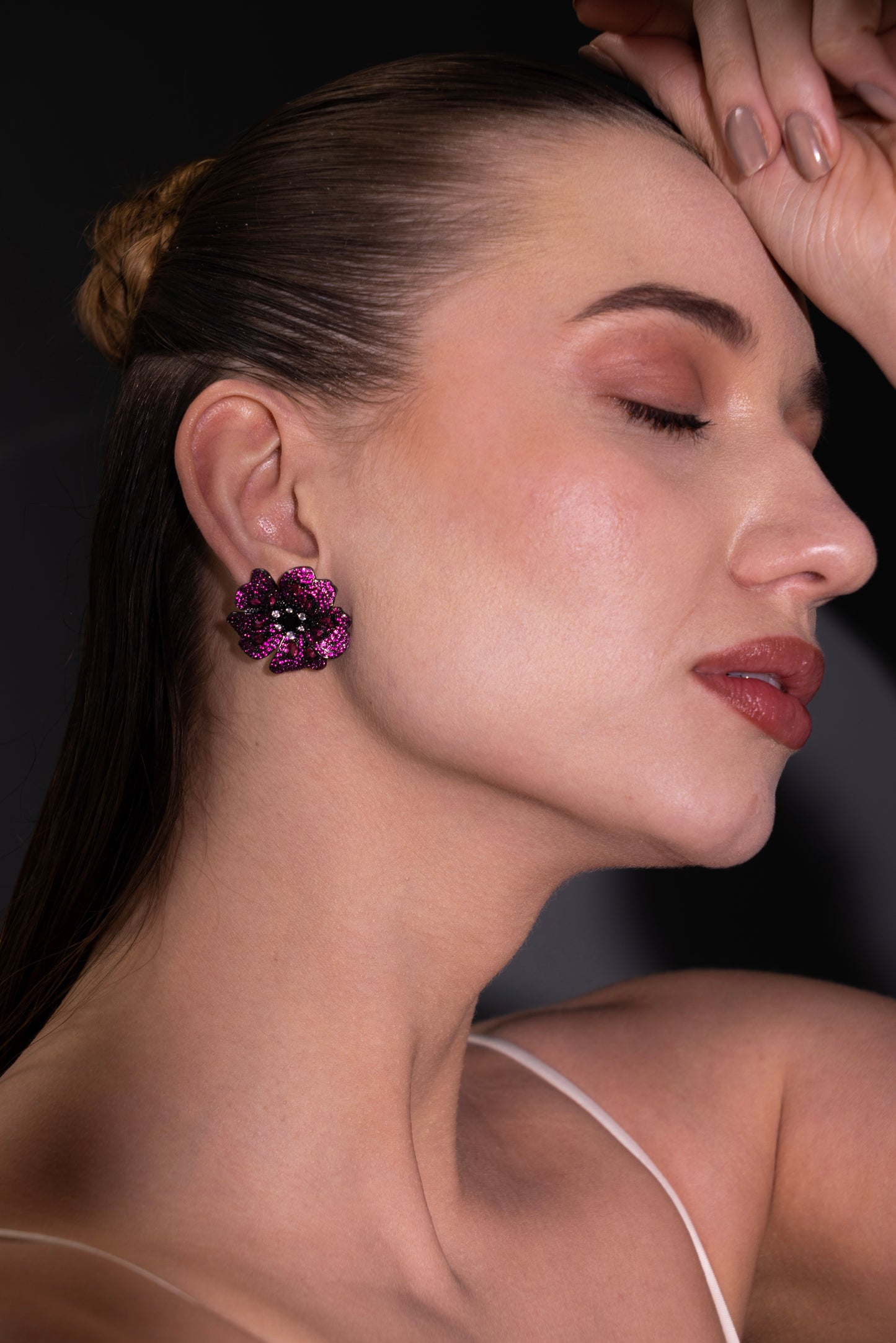 The Imperial Noir Bloom Earrings – Premium Tarnish-Free Finish