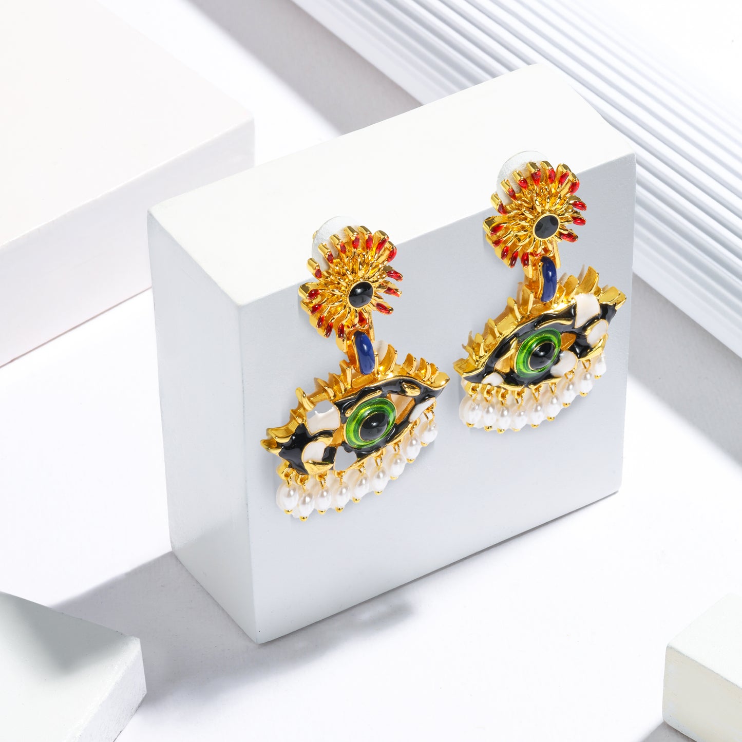 The Celestial Eye Earrings – High-Gloss Luxe Finish
