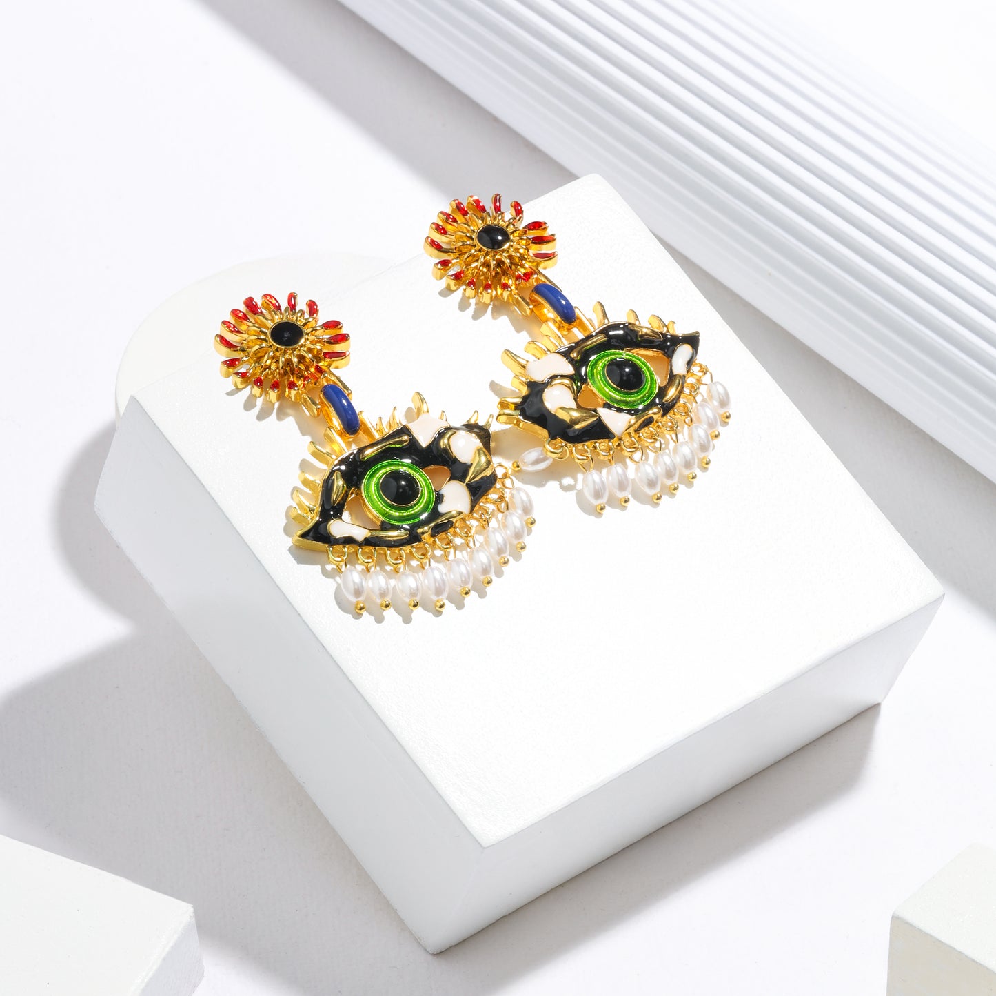 The Celestial Eye Earrings – High-Gloss Luxe Finish