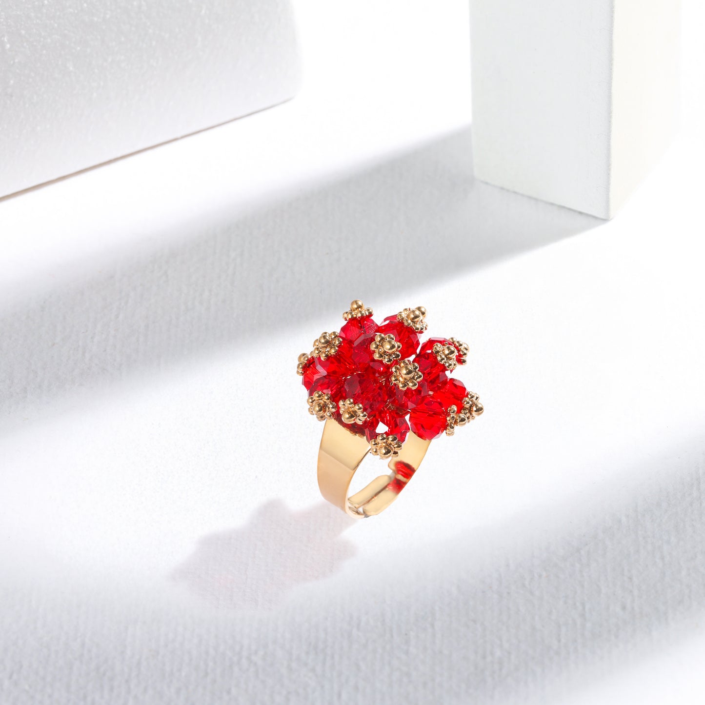 The Imperial Scarlet Bloom Ring – Hypoallergenic & Elegant