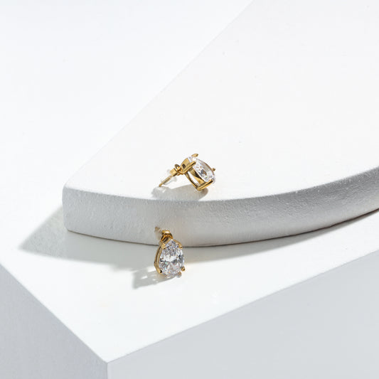 The Crystal Teardrop Studs – Artisan Made with Care