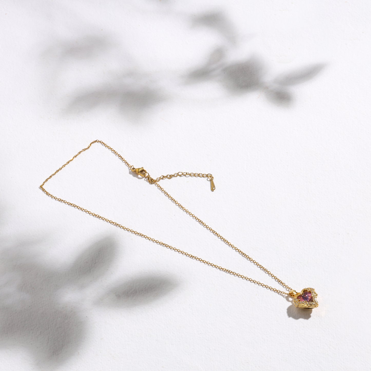 Amora Heart Gemstone Necklace – Everyday Glam, Lasting Shine