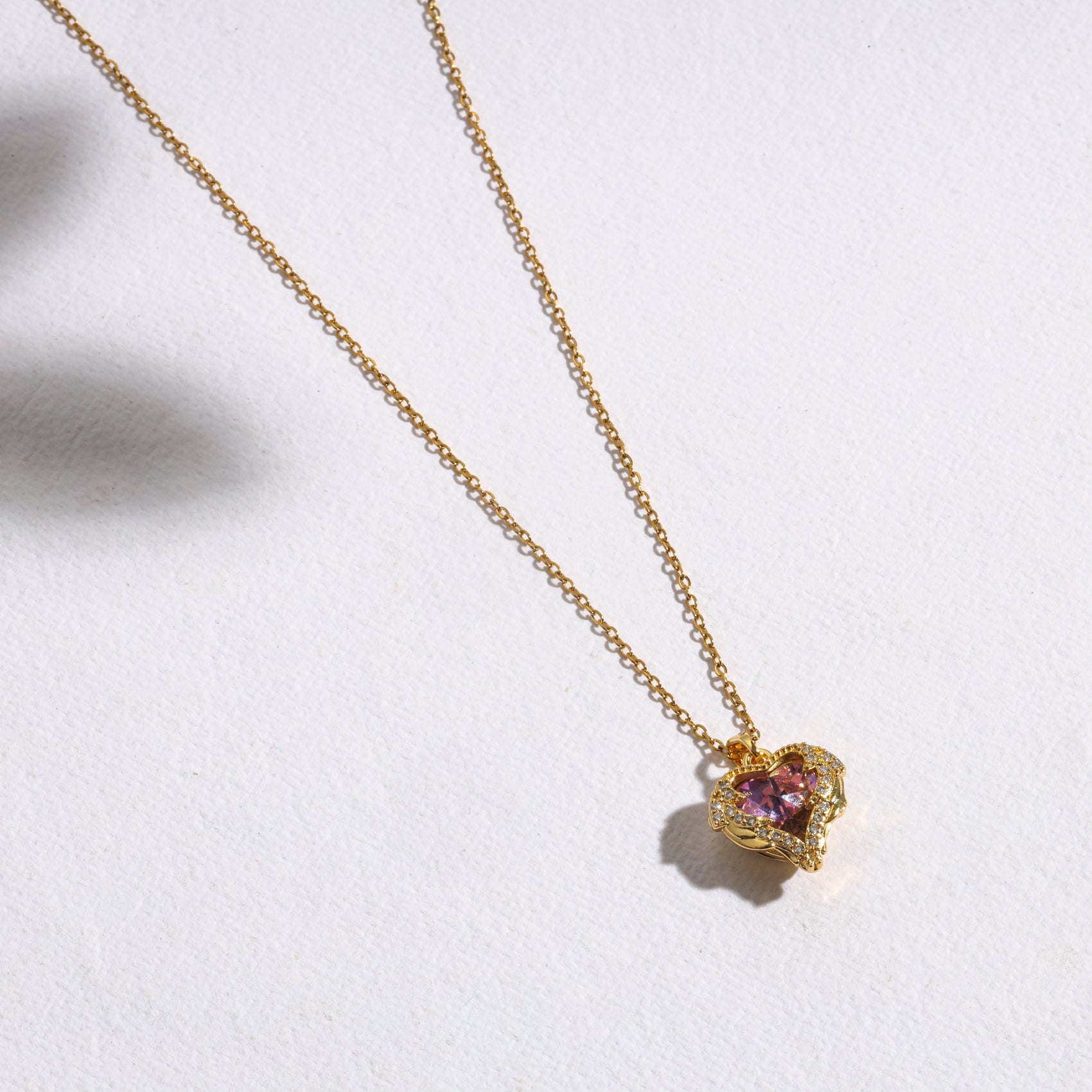 Amora Heart Gemstone Necklace – Everyday Glam, Lasting Shine