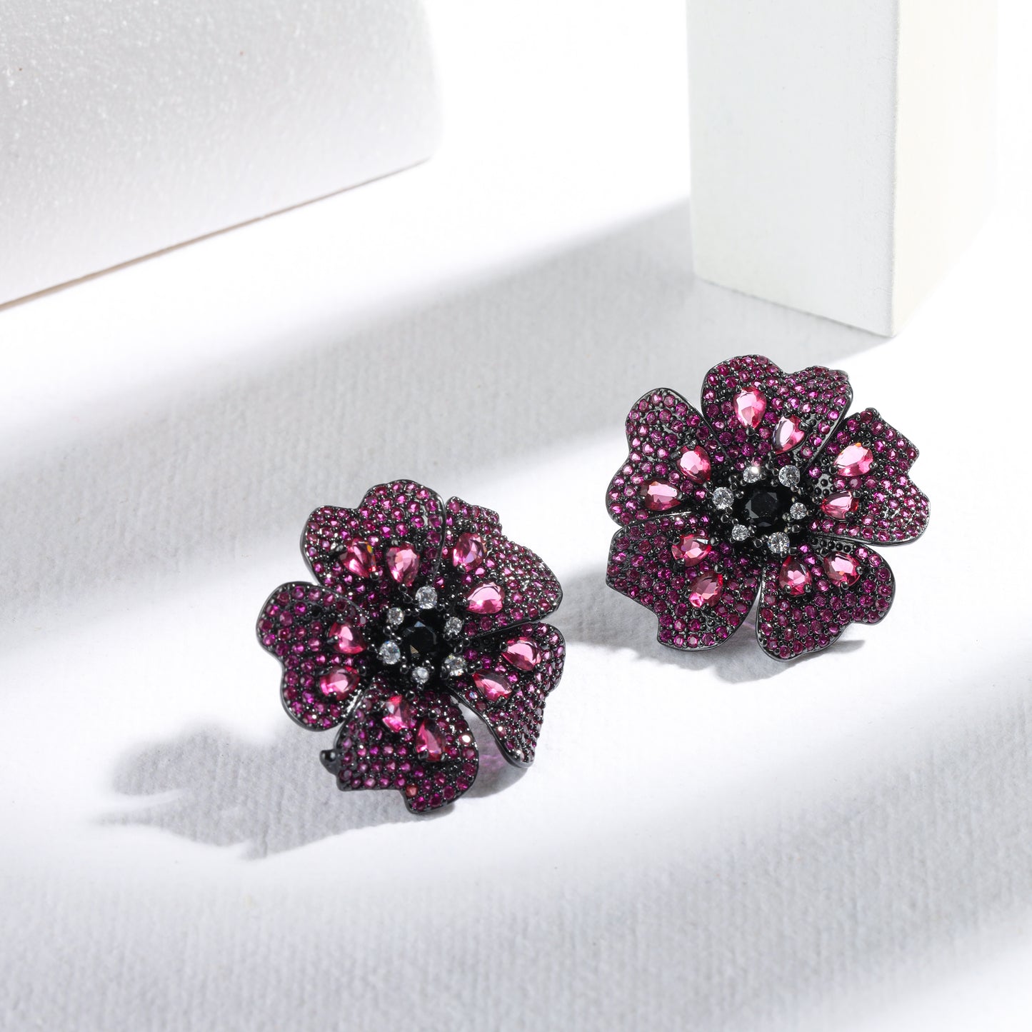 The Imperial Noir Bloom Earrings – Premium Tarnish-Free Finish