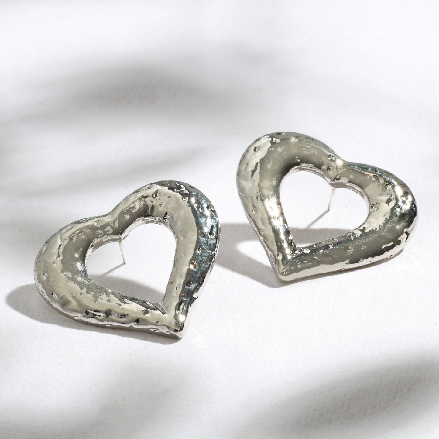 The Molten Heart Studs – 18K Gold-Plated Shine