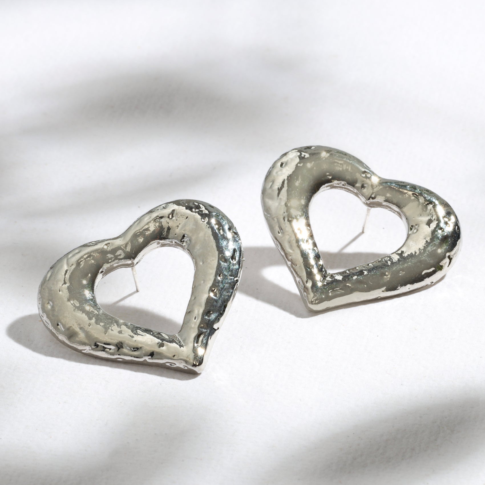 The Molten Heart Studs – 18K Gold-Plated Shine