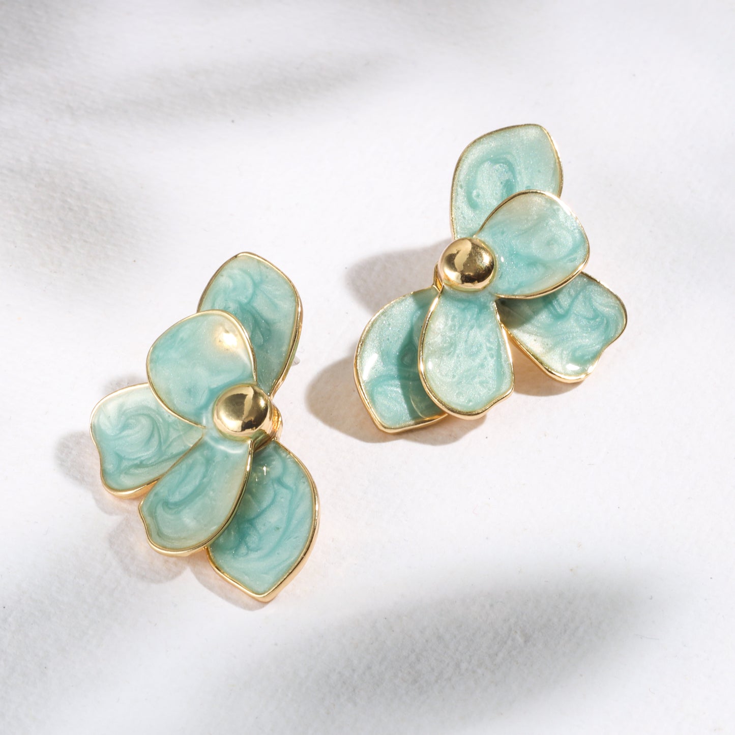 The Aqua Bloom Studs – Premium Tarnish-Free Finish
