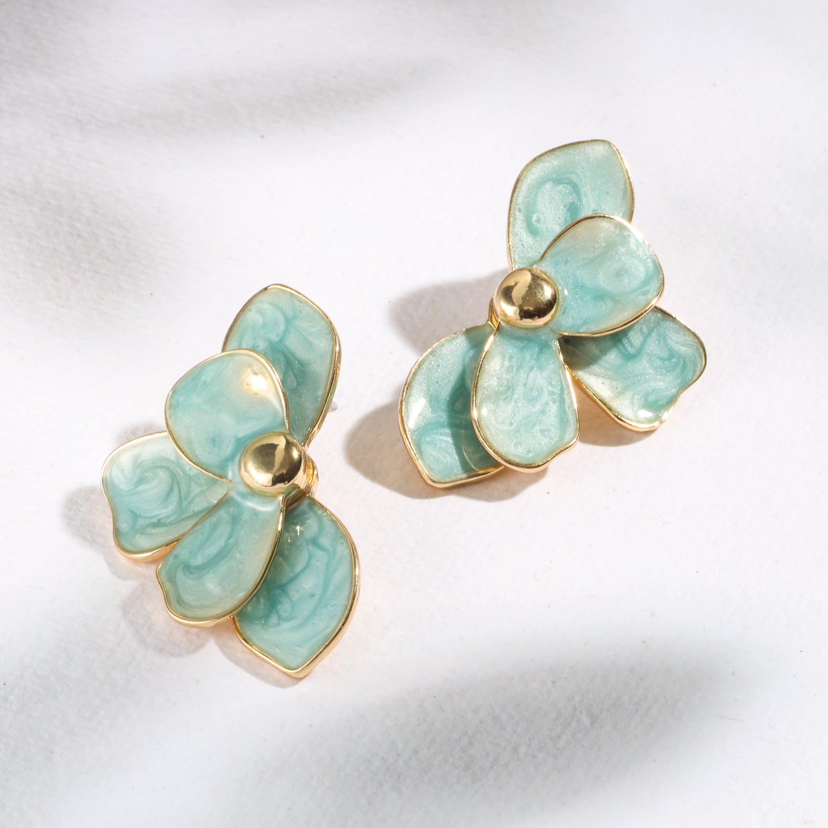 The Aqua Bloom Studs – Premium Tarnish-Free Finish