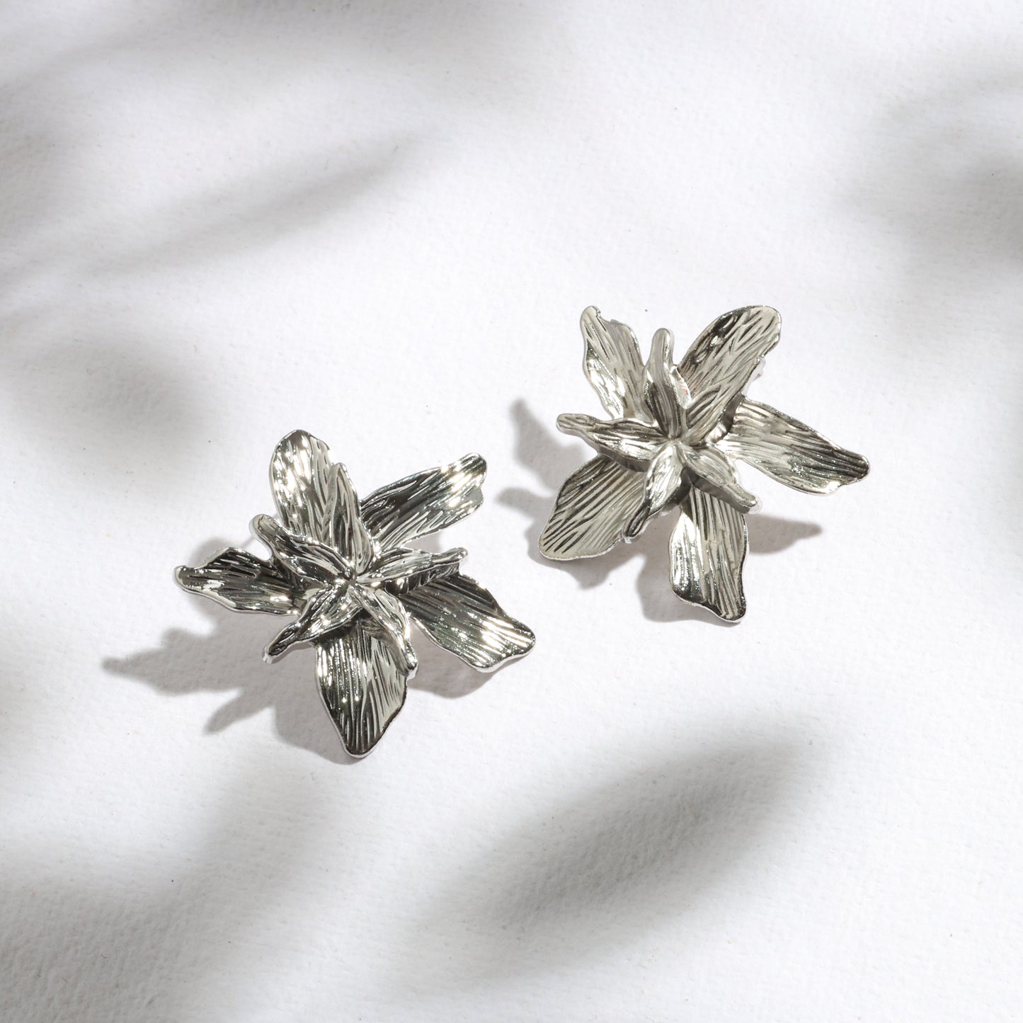 The Silver Bloom Studs – Luxe-Grade Gold Plating