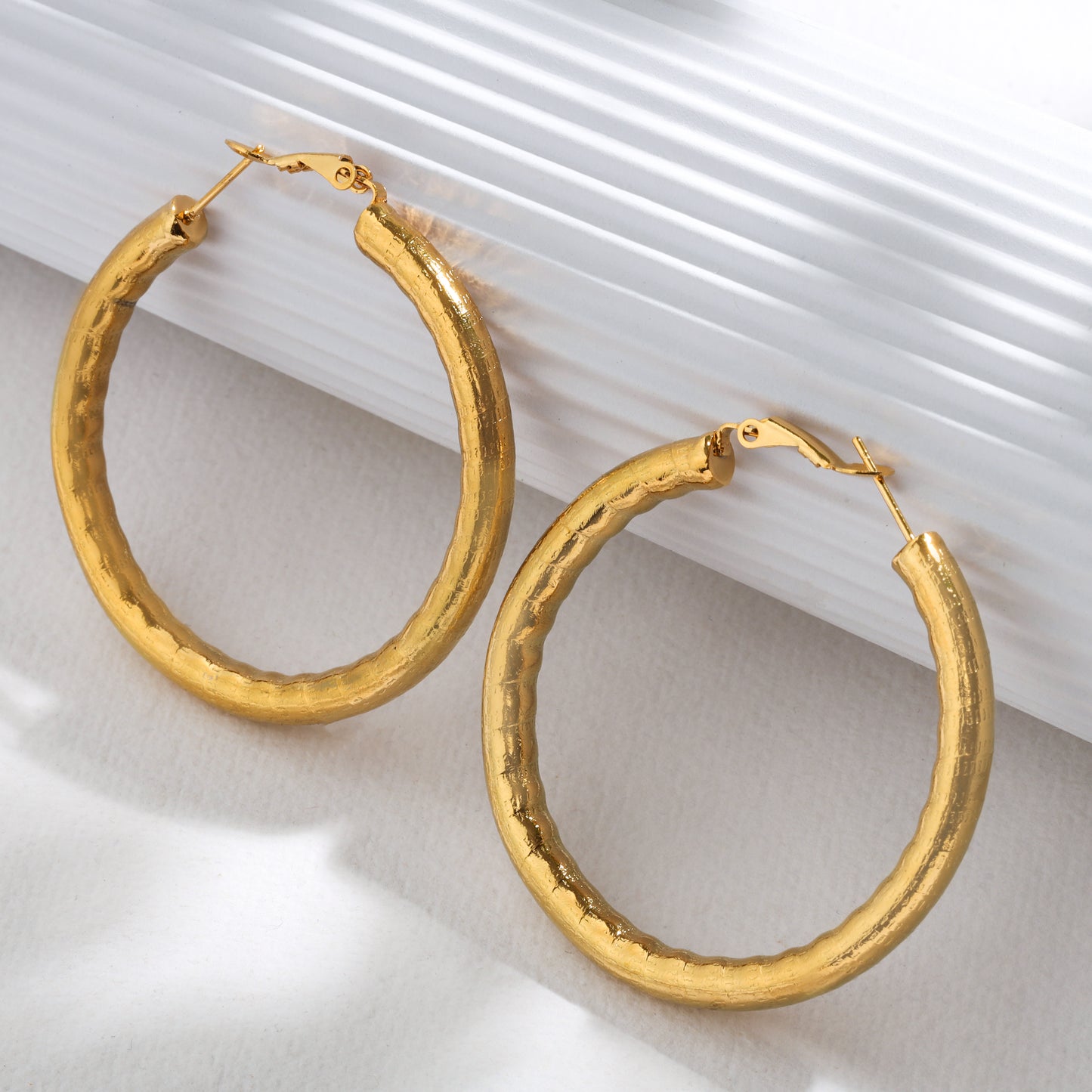 The Raw Textured Hoops – Luxury Plating, Built to Last