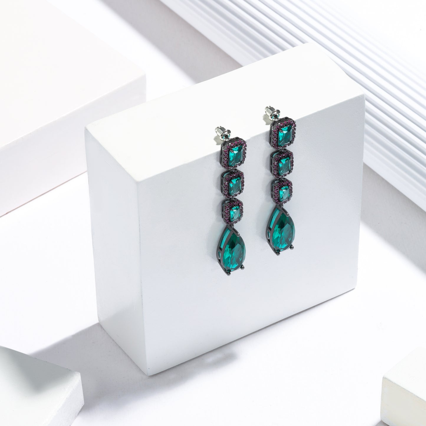 The Emerald Cascade Earrings – Luxury Plating, Built to Last